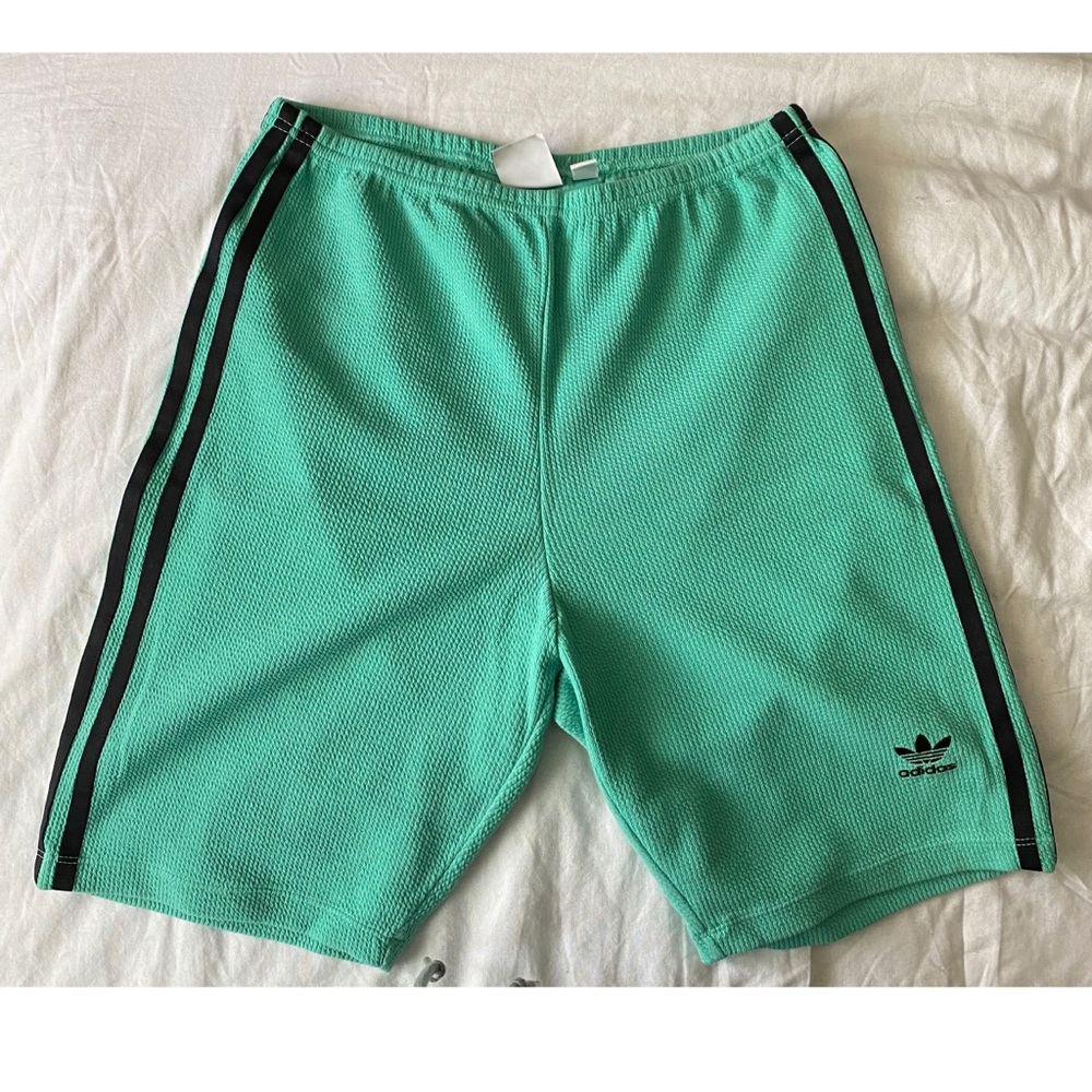 [adidas] Teal Bike Shorts, L